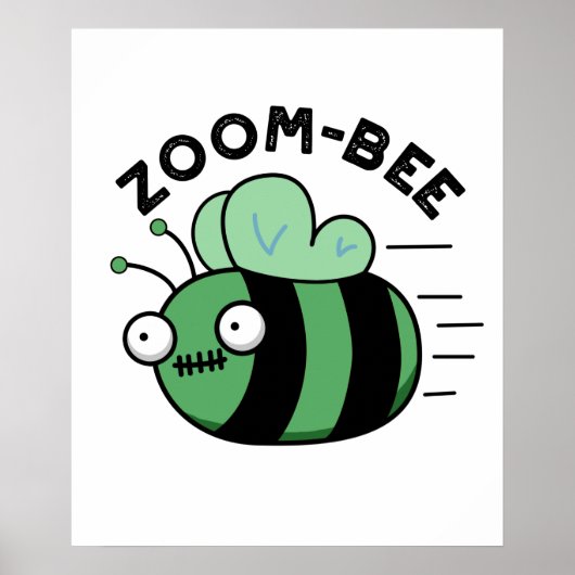 Funny Halloween Zombie Bee Pun Poster (Voorkant)