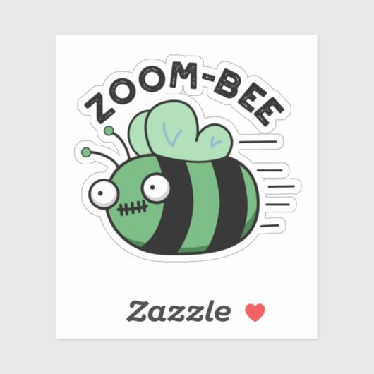 Funny Halloween Zombie Bee Pun Sticker (Vel)