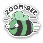 Funny Halloween Zombie Bee Pun Sticker (Voorkant)