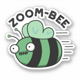 Funny Halloween Zombie Bee Pun Sticker