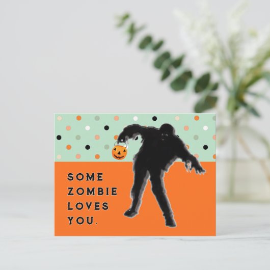 Funny Halloween Zombie Briefkaart (Staand voorkant)