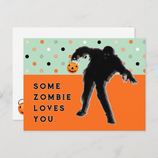 Funny Halloween Zombie Briefkaart (Voorkant / Achterkant)