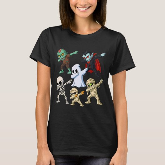 Funny Halloween Zombie Vampire Ghost Skeleton Mumm T-shirt (Voorkant)