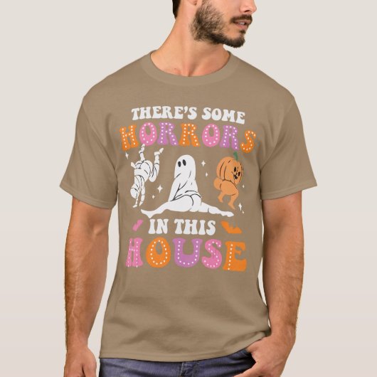 Funny Halloweenheres Some Horrors Inhis House Men  T-shirt (Voorkant)