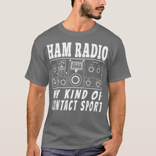 Funny Ham Radio Active Operator geeft contact met T-shirt (Voorkant)