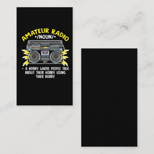 Funny Ham Radio Operator Amateur Radio Definition Visitekaartje (Voorkant / Achterkant)