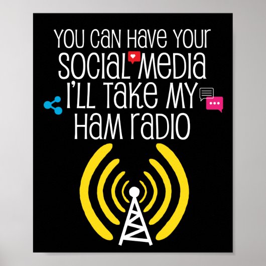 Funny Ham Radio Operator CB Radio Amateur Gift Poster (Voorkant)