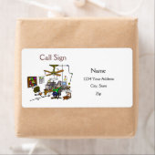 Funny Ham Radio Shack Adresetiketten Pas het aan Etiket (Insitu)