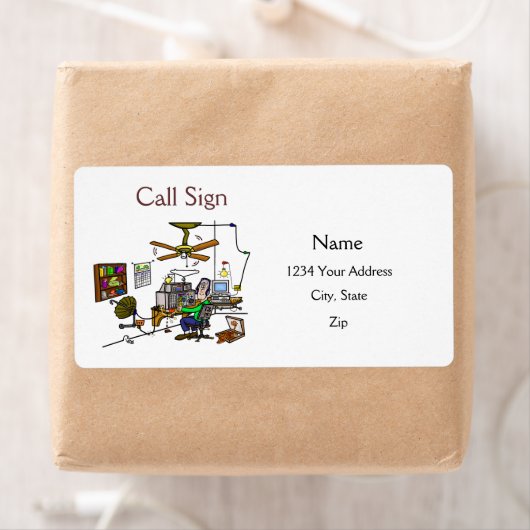 Funny Ham Radio Shack Adresetiketten Pas het aan Etiket (Insitu)