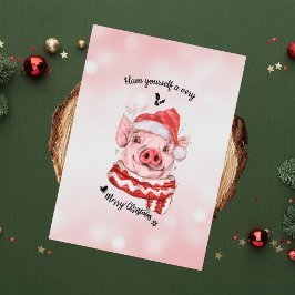Funny Ham Yourself een zeer vrolijk kerstvarken Feestdagenkaart