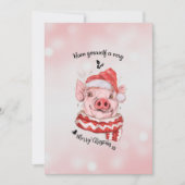 Funny Ham Yourself een zeer vrolijk kerstvarken Feestdagenkaart (Voorkant)