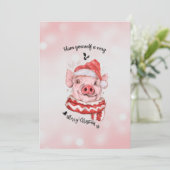 Funny Ham Yourself een zeer vrolijk kerstvarken Feestdagenkaart (Staand voorkant)