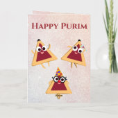 Funny Hamantaschen Jewish Greeting Happy Purim Kaart (Achterkant)