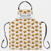 Funny Hamburger BBQ Pattern Custom Chef Name Text Schort (Voorkant)