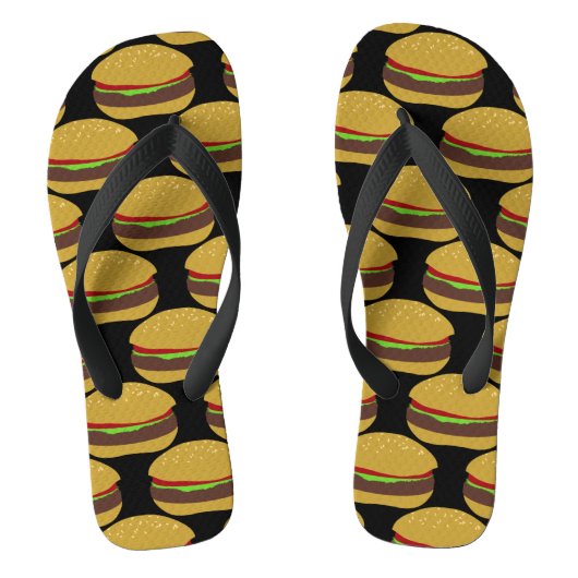 Funny Hamburger Bun BBQ Fast Food Teenslippers (Voetbed)