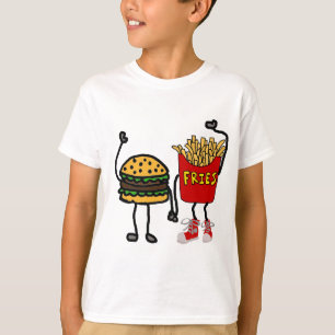Funny Hamburger en Cartoon van Franse Fries Art T-shirt