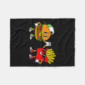 Funny Hamburger French Fries Combo Snacks Fast Foo Fleece Deken (Voorkant (Horizontaal))
