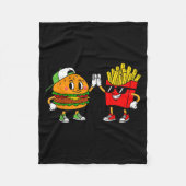 Funny Hamburger French Fries Combo Snacks Fast Foo Fleece Deken (Voorkant)