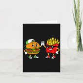Funny Hamburger French Fries Combo Snacks Fast Foo Kaart (Voorkant)