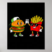 Funny Hamburger French Fries Combo Snacks Fast Foo Poster (Voorkant)