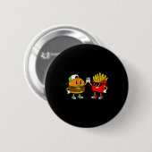 Funny Hamburger French Fries Combo Snacks Fast Foo Ronde Button 5,7 Cm (Voorkant /achterkant)