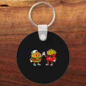 Funny Hamburger French Fries Combo Snacks Fast Foo Sleutelhanger (Voorkant)