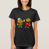 Funny Hamburger French Fries Combo Snacks Fast Foo T-shirt (Voorkant)