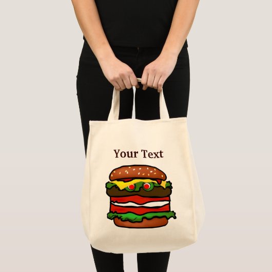 Funny Hamburger Grocery Canvas tas (Voorkant (product))