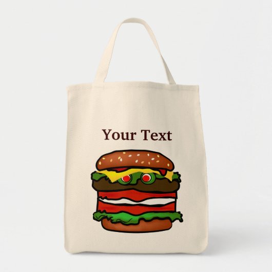 Funny Hamburger Grocery Canvas tas (Voorkant)