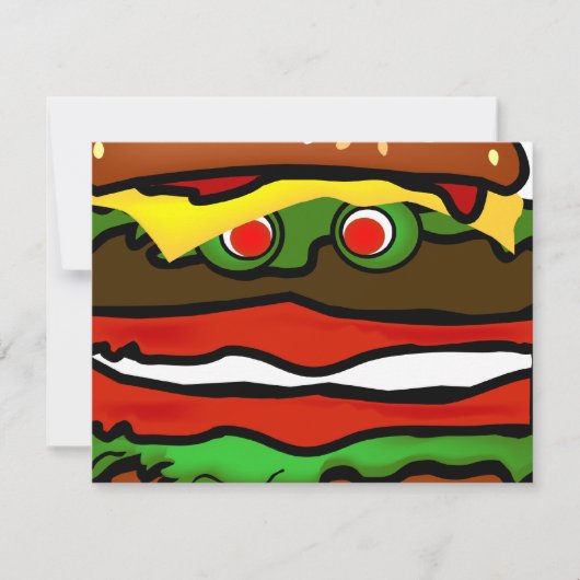 Funny Hamburger Invitation Kaart (Voorkant)