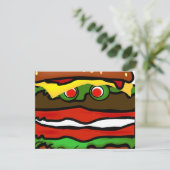 Funny Hamburger Invitation Kaart (Staand voorkant)