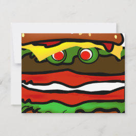 Funny Hamburger Invitation Kaart