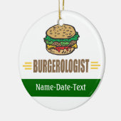 Funny Hamburger Keramisch Ornament (Links)