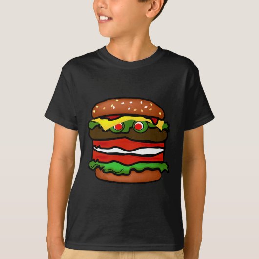 Funny Hamburger Kinder Tee Shirt (Voorkant)