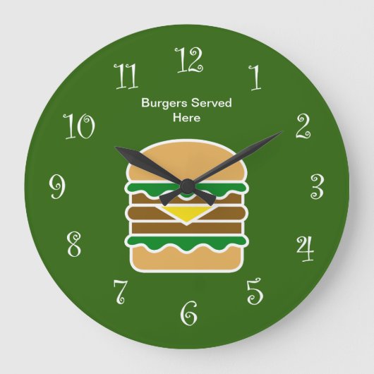 Funny Hamburger Kitchen Design Grote Klok (Voorkant)