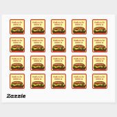 Funny Hamburger Picnic Favor Sticker (Vel)