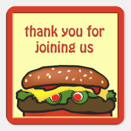 Funny Hamburger Picnic Favor Sticker