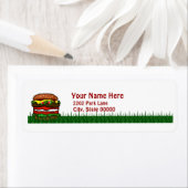 Funny Hamburger Picnic Return Label (Insitu)