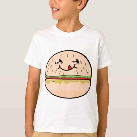 Funny Hamburger Smile T-shirt (Voorkant)