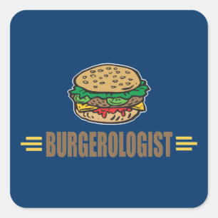 Funny Hamburger Vierkante Sticker