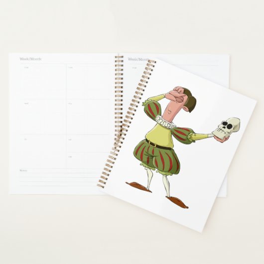 Funny Hamlet Shakespeare Actor Holding Skull Planner (Display)