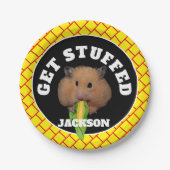 Funny Hamster "Get Stuffed" Papieren Bordje (Voorkant)