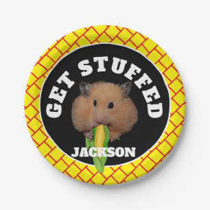 Funny Hamster "Get Stuffed"  Papieren Bordje