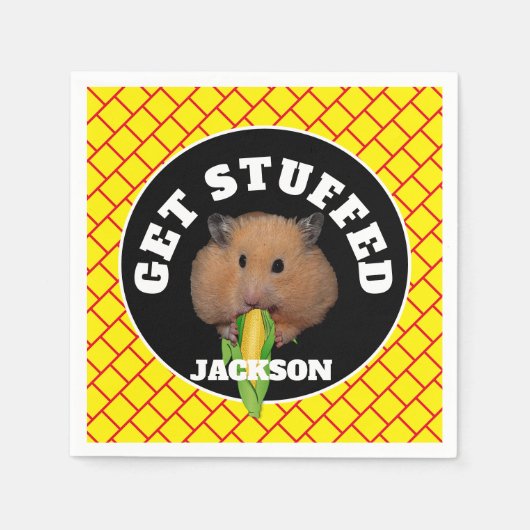 Funny Hamster "Get Stuffed" Servet (Voorkant)