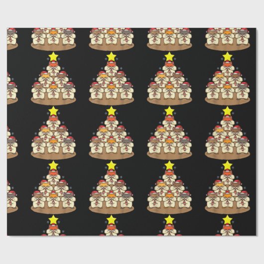 Funny Hamster-kerstboom Cadeaupapier (Vlak)