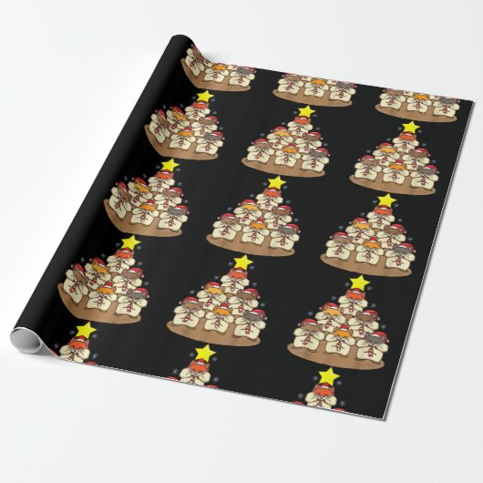 Funny Hamster-kerstboom Cadeaupapier (Uitgerold)