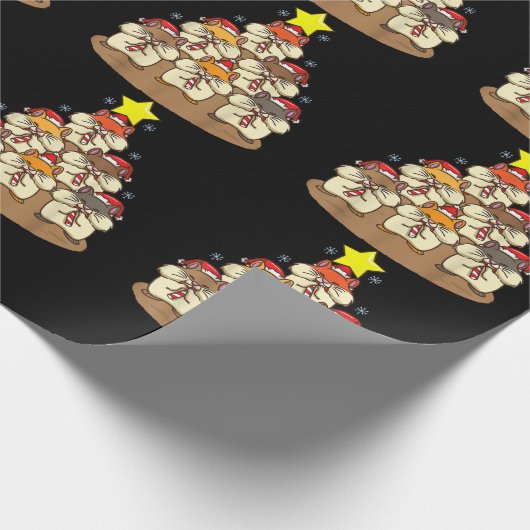 Funny Hamster-kerstboom Cadeaupapier (Hoek)