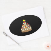 Funny Hamster-kerstboom Ovale Sticker (Envelop)
