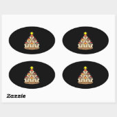 Funny Hamster-kerstboom Ovale Sticker (Vel)