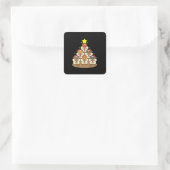 Funny Hamster-kerstboom Vierkante Sticker (Tas)